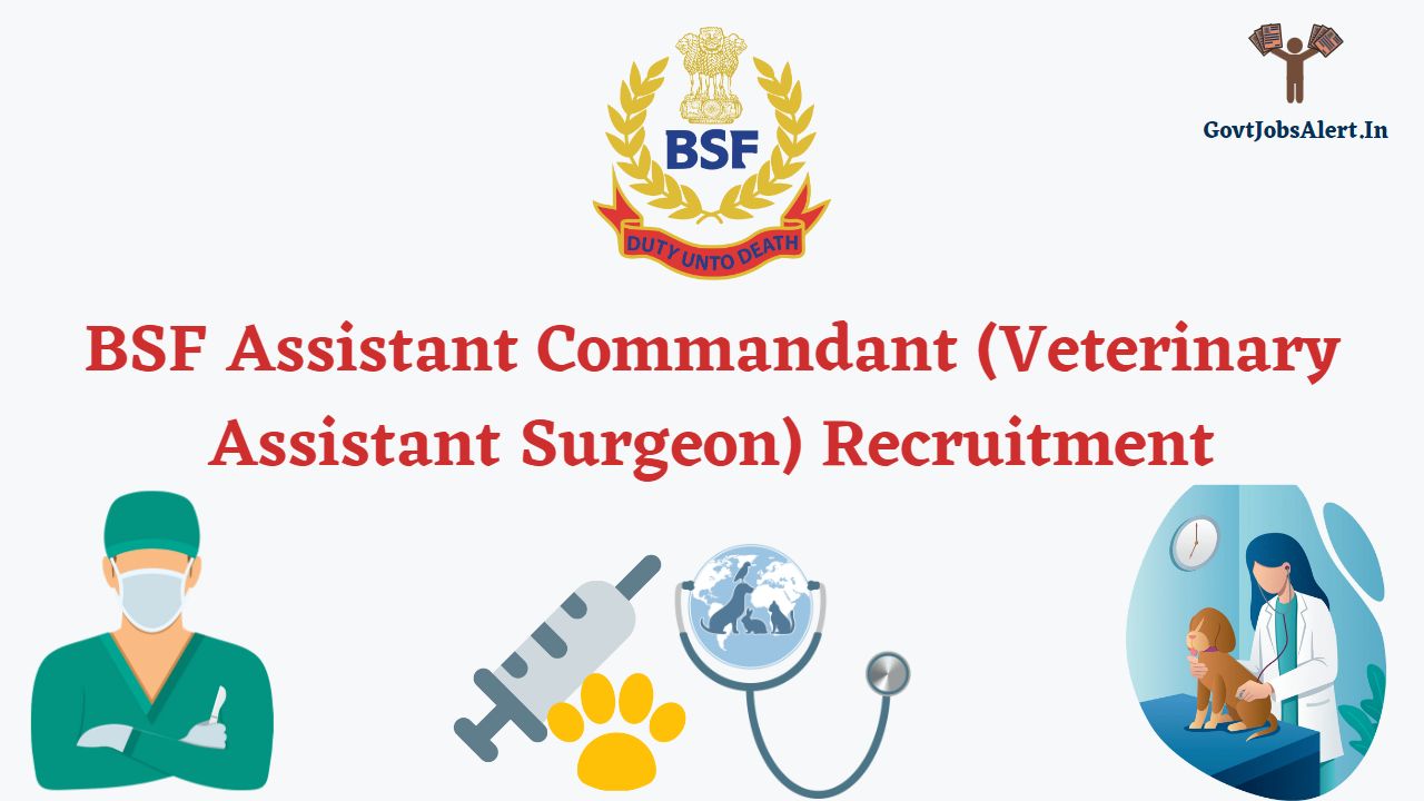 BSF Assistant Commandant (Veterinary Assistant Surgeon) Recruitment