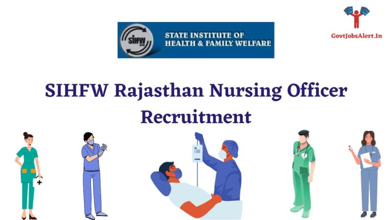 SIHFW Rajasthan Nursing Officer Recruitment