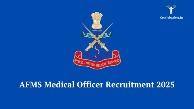 Armed forces medical services (afms) recruitment notification for 400 medical officer (ssc) posts in 2025.