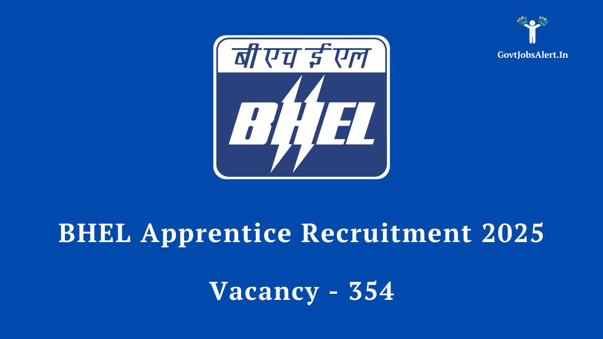 "bhel apprentice recruitment 2025 notification image showing bhel logo and text related to job vacancies for graduates, diplomas, and iti holders.