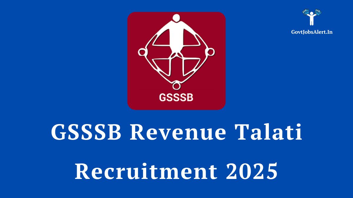 Gsssb revenue talati recruitment 2025 notification banner for 2389 class-3 posts in gujarat's revenue department. Apply online by june 10, 2025.