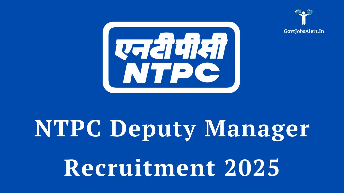 Ntpc deputy manager recruitment 2025 notification banner with ntpc logo.