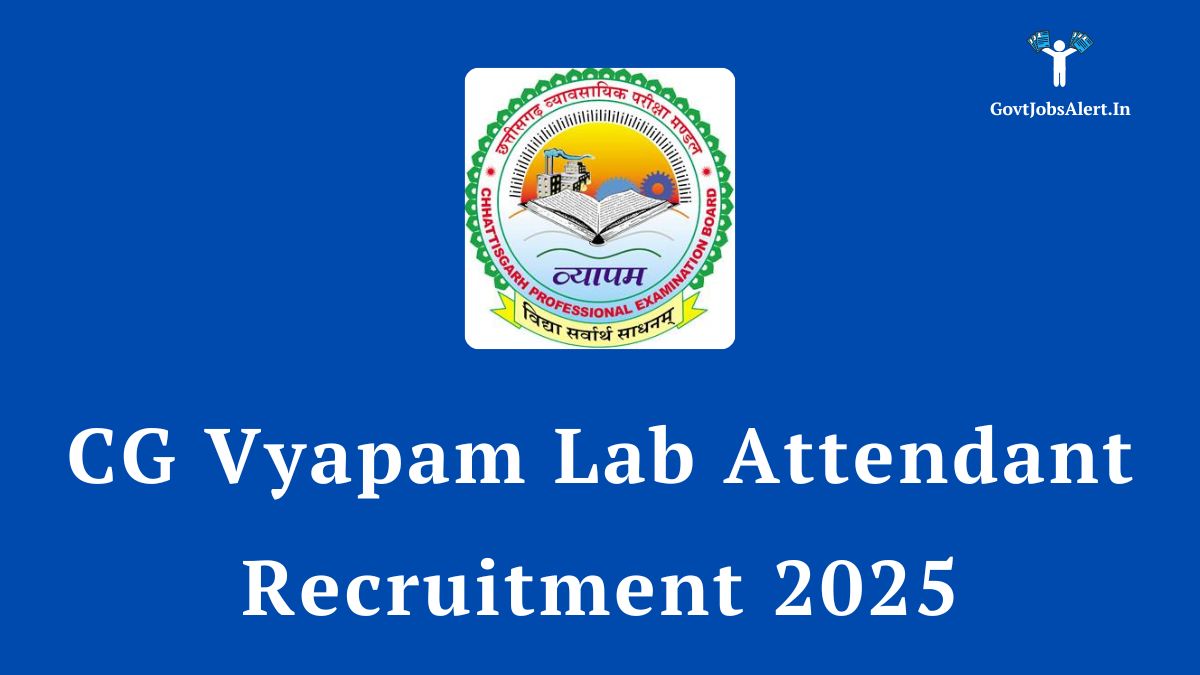 Cg vyapam lab attendant recruitment 2025 notification for 430 posts - a representative image showing a cg vyapam logo