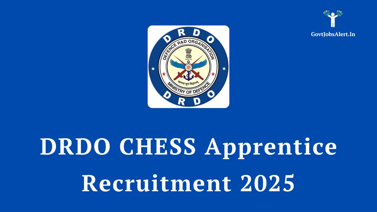 Drdo chess apprentice recruitment 2025 notification - apply for 25 graduate & technician posts