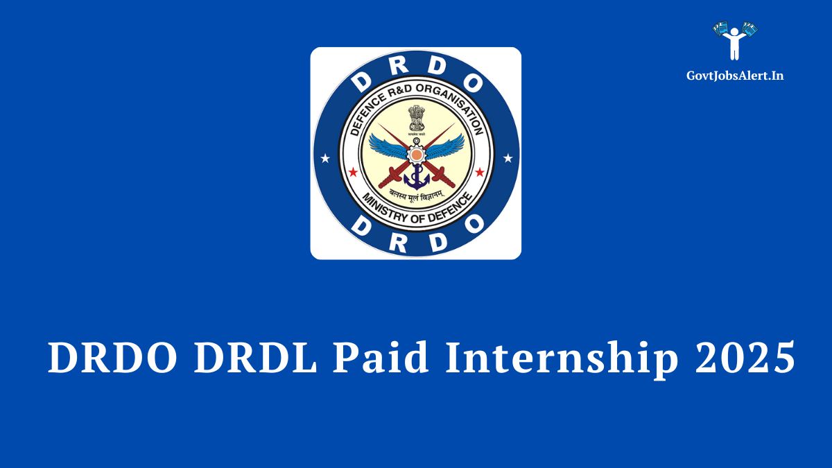 Drdo drdl paid internship 2025 for final year b. E. /b. Tech engineering students. 75 vacancies available.