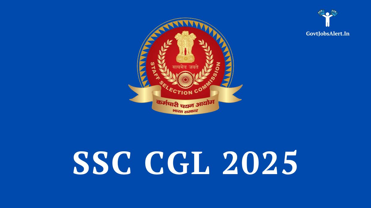 Official logo of the staff selection commission with text for the ssc cgl 2025 notification for 14,582 group b and c posts.