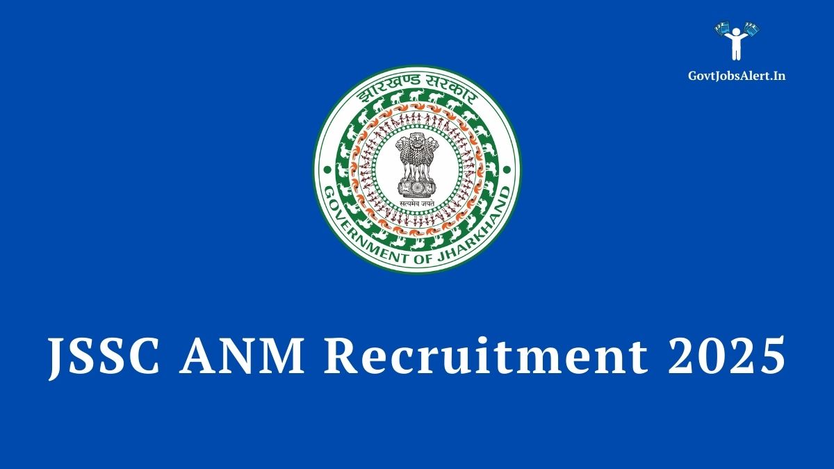 The official jssc logo on a blue background with the text "jssc anm recruitment 2025".