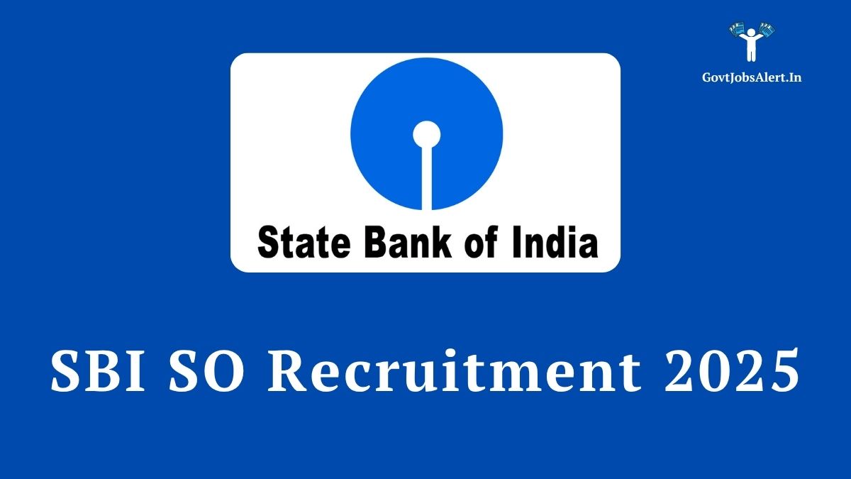 Sbi so recruitment 2025 notification for specialist officer posts, featuring the state bank of india logo.