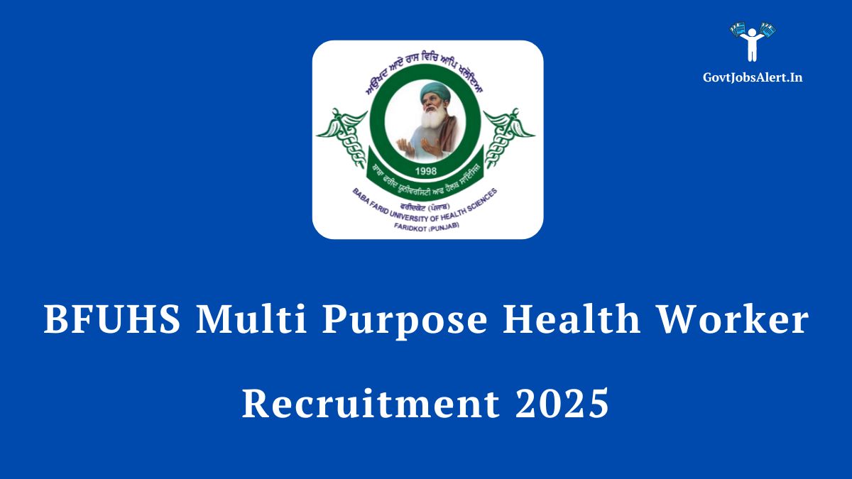 Bfuhs multi purpose health worker recruitment 2025 notification logo and details for 122 mphw posts in punjab.