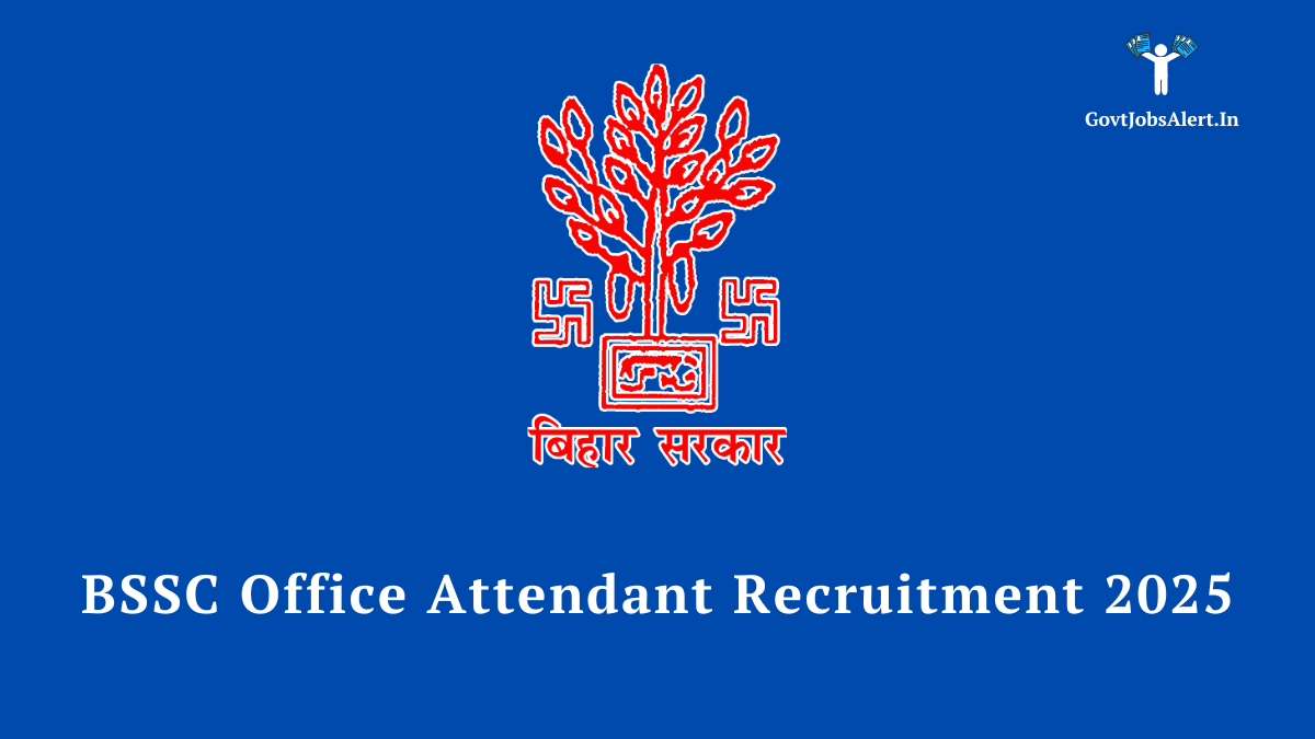 Bssc office attendant recruitment 2025 notification for 3727 vacancies, featuring the bihar government logo.
