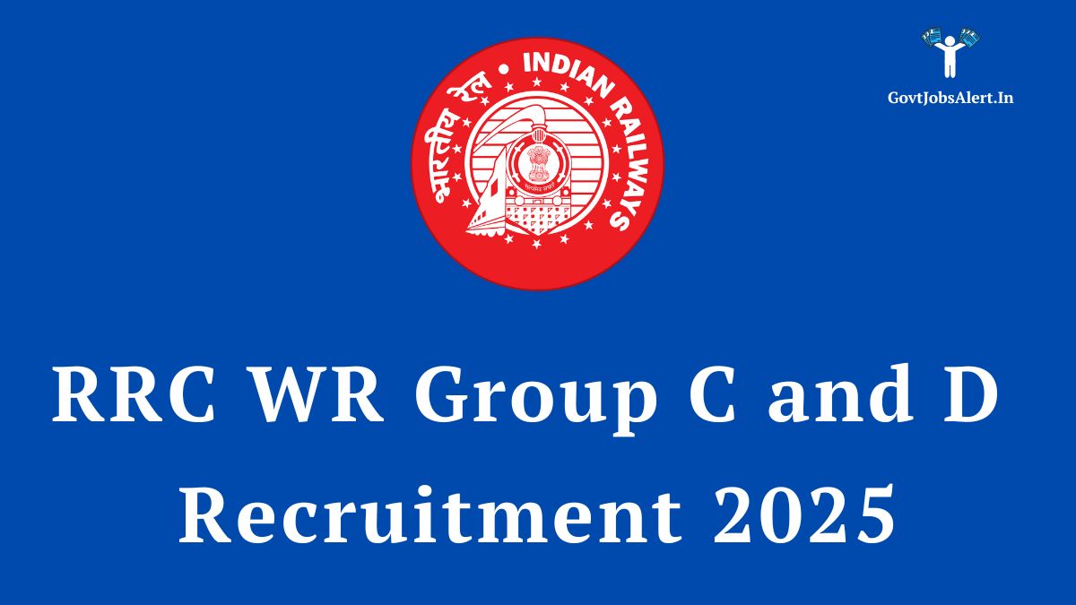 Rrc wr group c and d recruitment 2025 notification for sports quota posts, featuring the indian railways logo on a blue background.