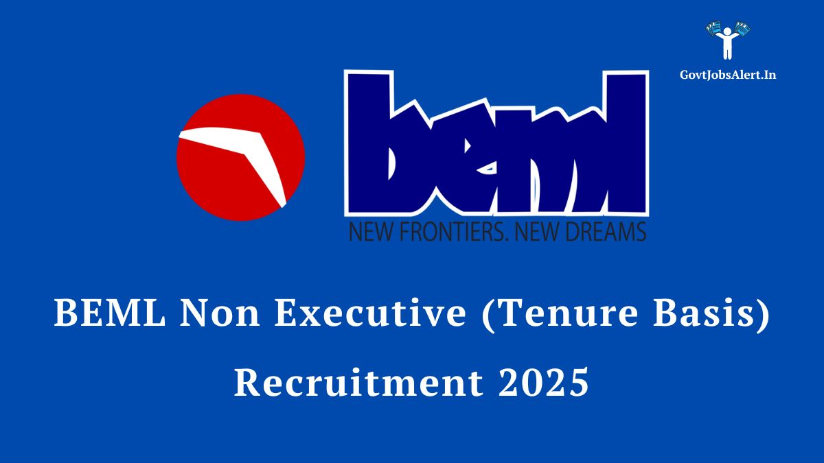 Official notification image for beml non executive (tenure basis) recruitment 2025 for 440 iti posts.