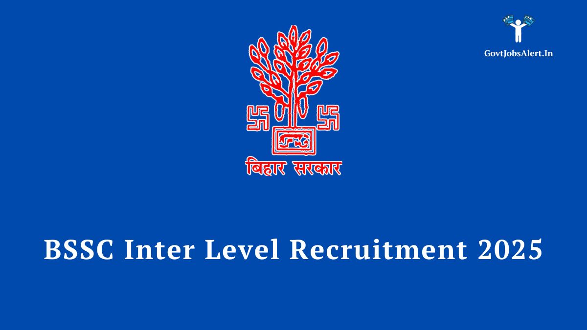 Bssc inter level recruitment 2025 notification for 23,175 vacancies in bihar, featuring the bihar government logo.
