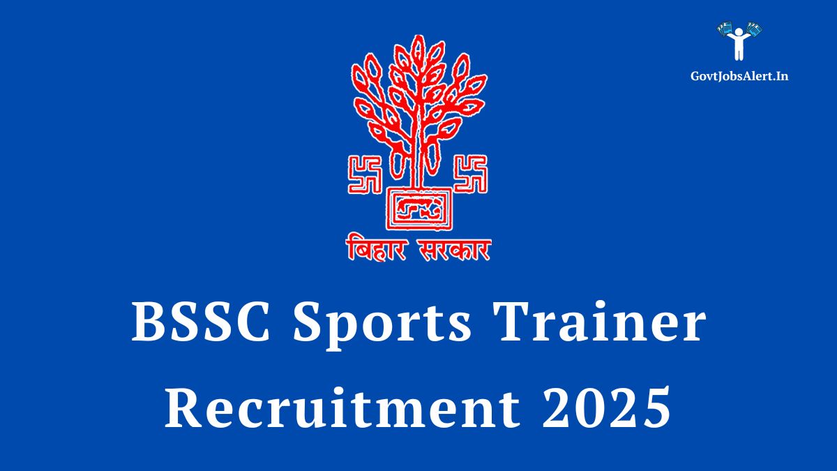 Bssc sports trainer recruitment 2025 notification for 379 vacancies in bihar, featuring the bihar government logo.