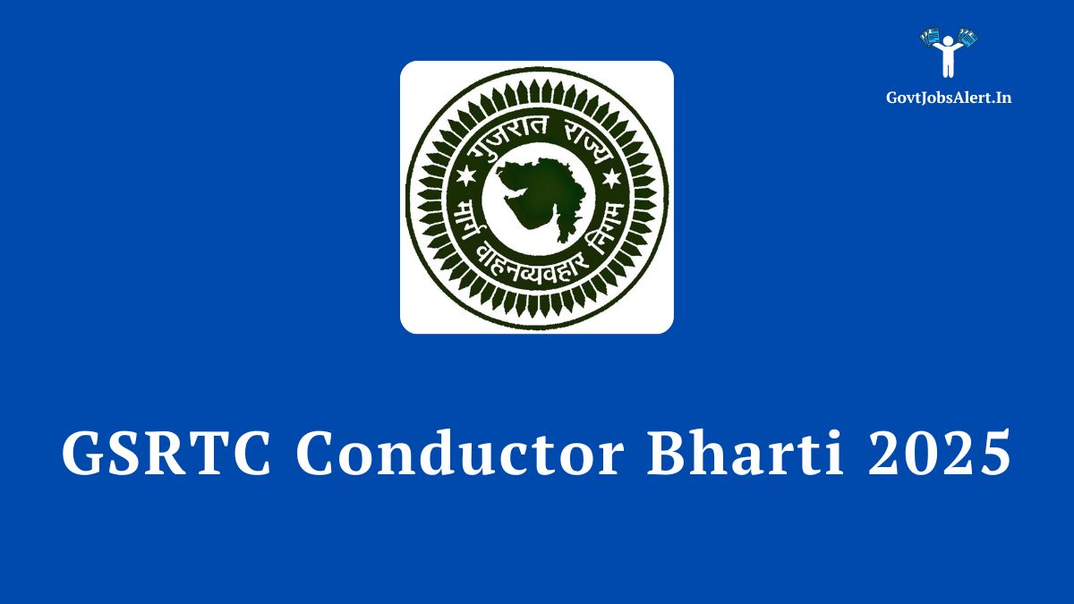 Gsrtc conductor bharti 2025 notification - logo of gujarat state road transport corporation for 571 conductor vacancies.