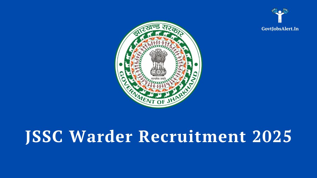 Ssc warder recruitment 2025 notification pdf download and apply online for 1733 kakshpal posts in jharkhand.
