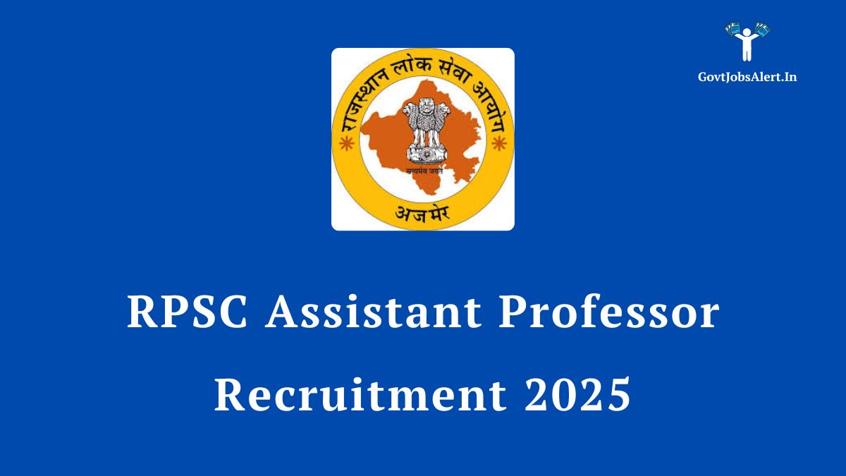 Rpsc assistant professor recruitment 2025 - official notification for 574 vacancies