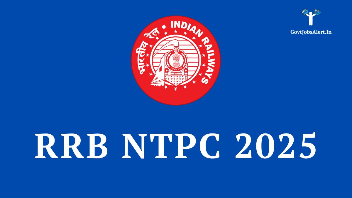 Rrb ntpc 2025 recruitment notification for 8875 vacancies, featuring the indian railways logo.