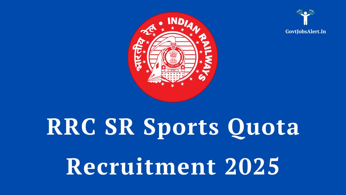 Rrc sr sports quota recruitment 2025 notification for 67 vacancies in southern railway.