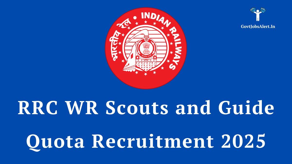 Rrc wr scouts and guide quota recruitment 2025 notification image with the indian railways logo.