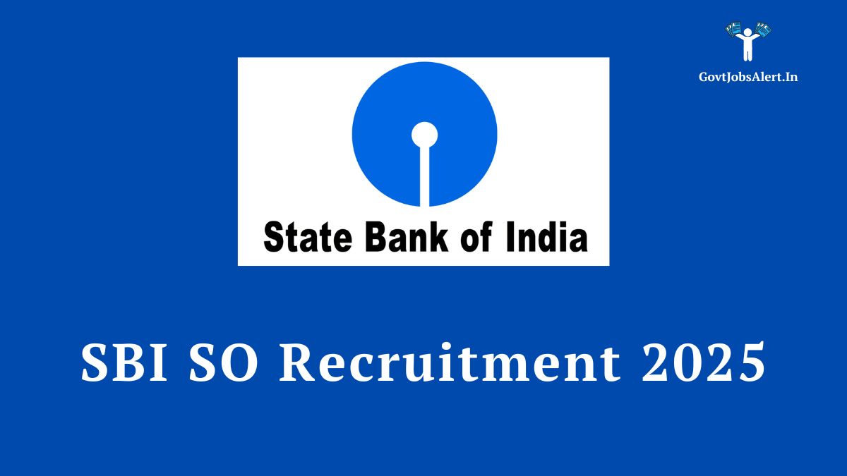 Sbi so recruitment 2025 notification banner showing the state bank of india logo against a blue background.