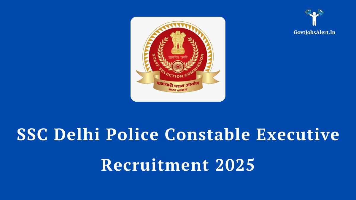 Ssc delhi police constable executive recruitment 2025 notification announcement for 7565 vacancies, featuring the staff selection commission logo.