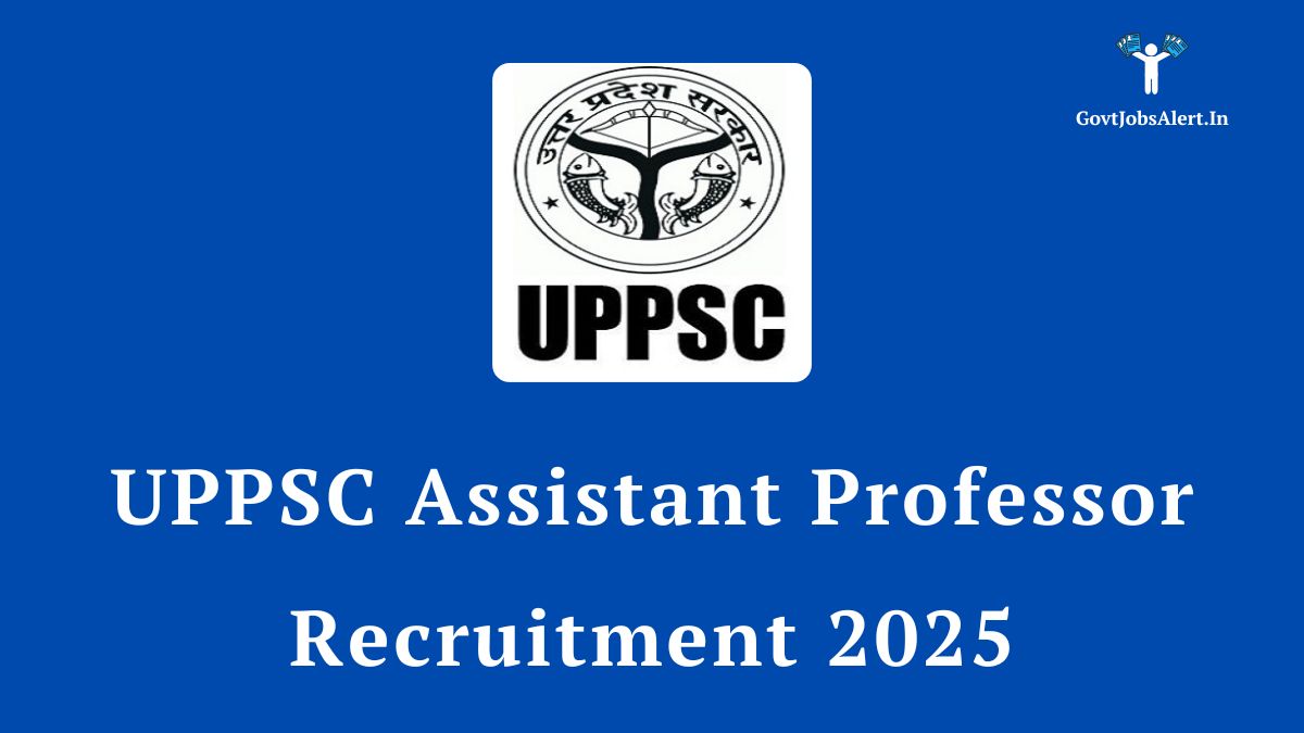 Uppsc assistant professor recruitment 2025 notification for 1253 vacancies, showing the official uppsc logo.