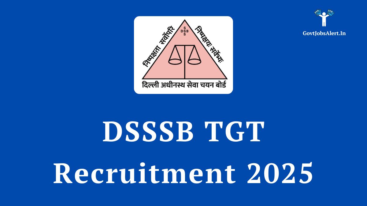 Dsssb tgt recruitment 2025 notification banner showing the dsssb logo and text for 5346 teacher vacancies.