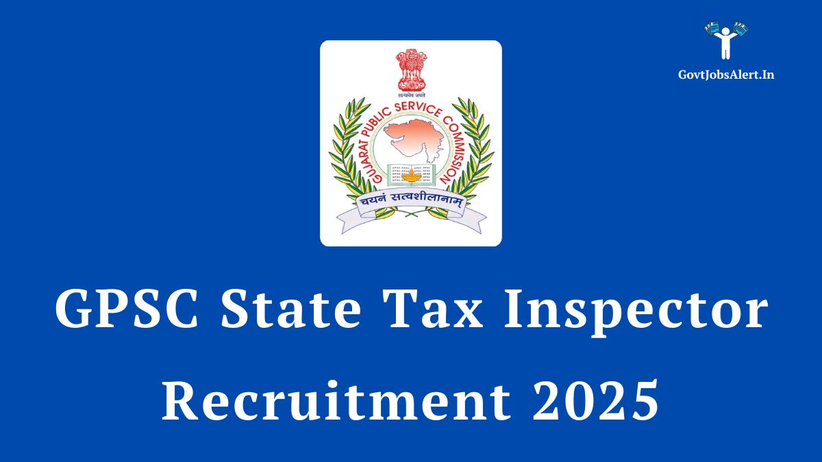 Gpsc state tax inspector recruitment 2025 notification for 323 vacancies - official logo and job title.