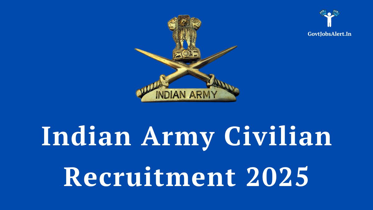 Indian army logo with text for the indian army civilian recruitment 2025 drive.