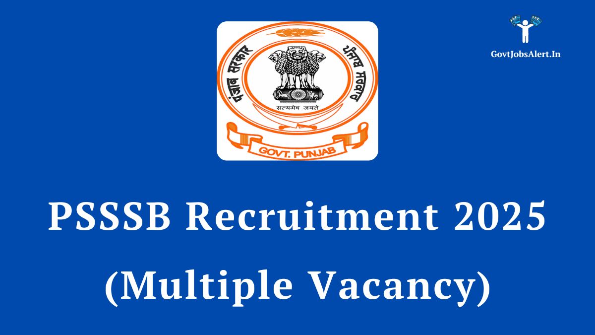 PSSSB Recruitment 2025 Notification for 159 Vacancies