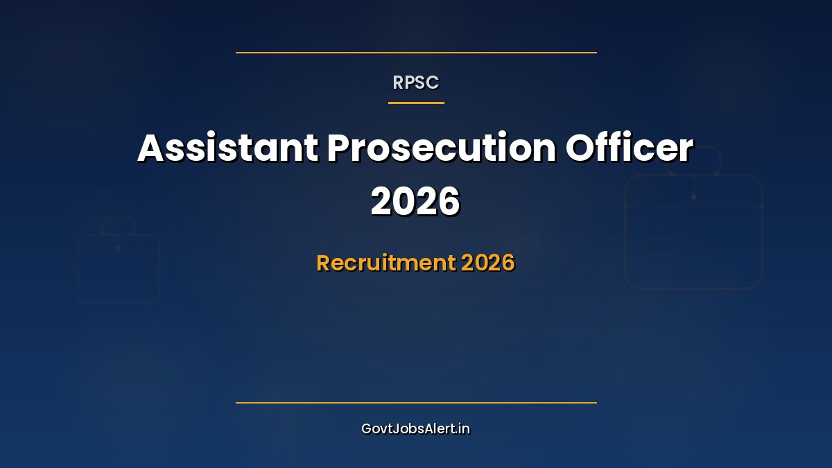 RPSC APO Recruitment 2026 notification for 371 Assistant Prosecution Officer posts in Rajasthan Pay Matrix Level 11 with LL.B. eligibility